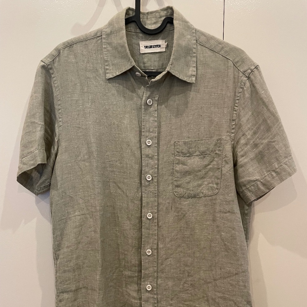 Taylor Stitch The Short Sleeve California in Army Hemp, XS/36